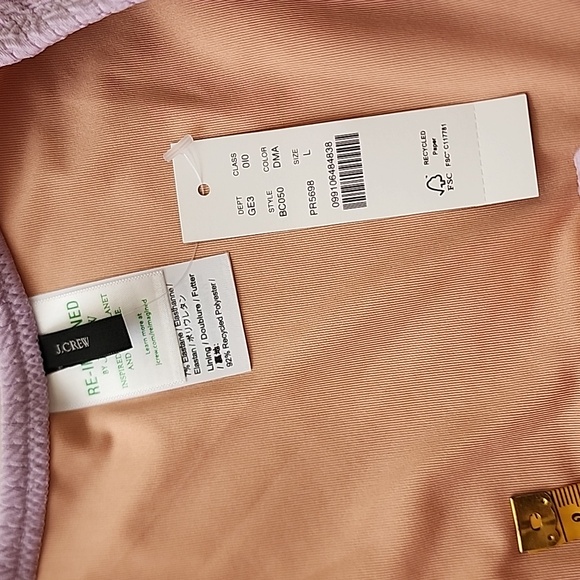 J. CREW Textured Curved-Waist Cheeky Bikini Bottom Women's Large NWT - Picture 7 of 11